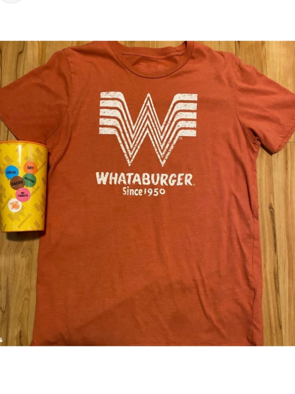Whataburger t-shirt (slightly flawed)—Junior’s M with cup